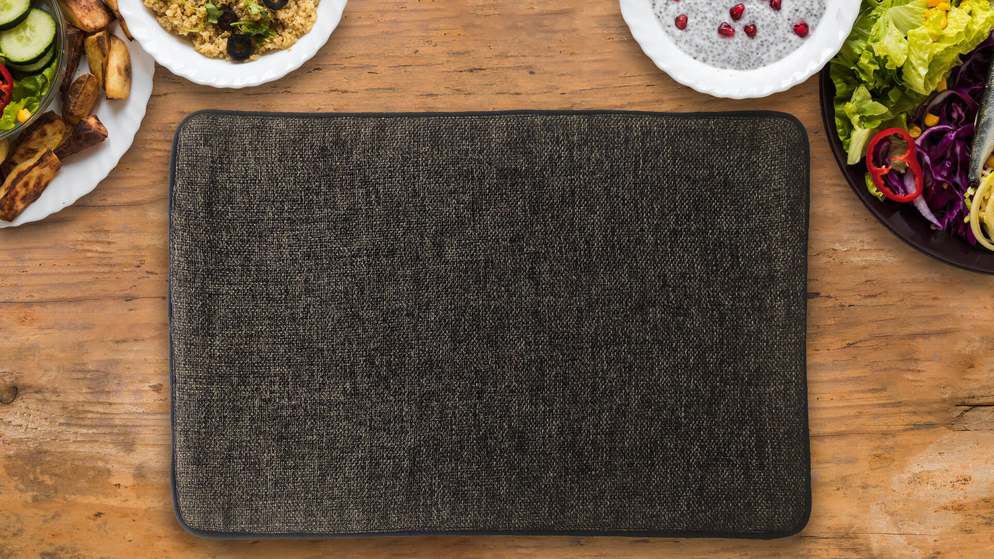 Jute and Cotton Double Sided Placemats - Jute Black