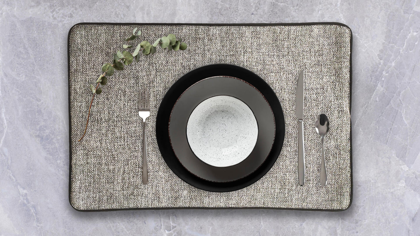 Jute and Cotton Double Sided Placemats - Light Gray