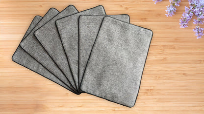 Jute and Cotton Double Sided Placemats - Light Gray