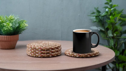 Jute and Red Thread Coasters