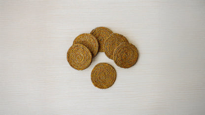 Jute and Yellow Thread Coasters