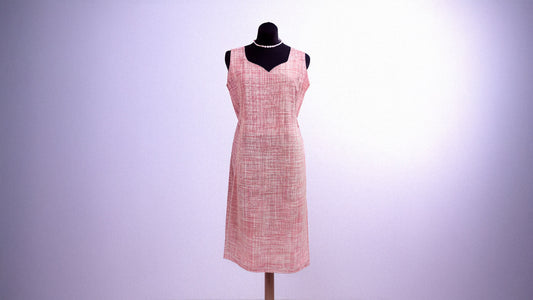Khadi Pink Dress with Belt