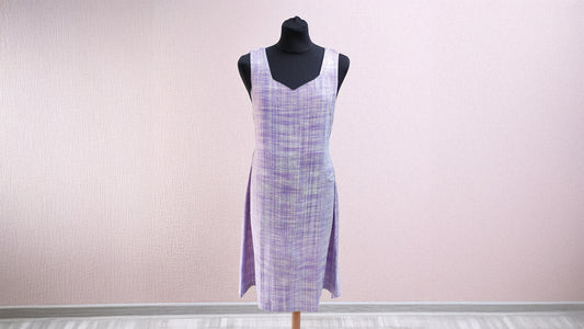 Khadi Purple Dress with Belt