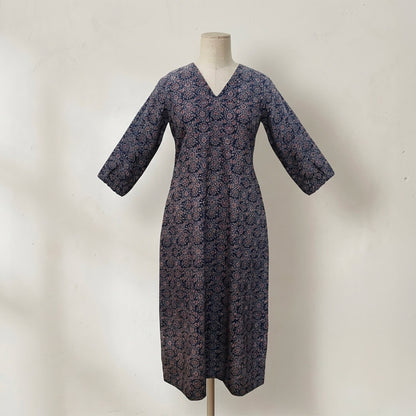 Long Dress with Pockets in Blue Ajrak