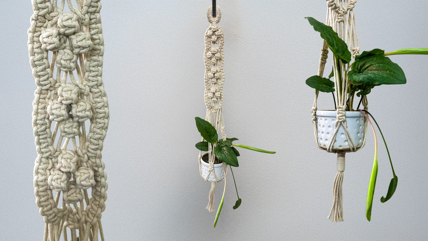 Macrame Planter Four Knots Design