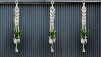 Macrame Planter Overlapping Diamond Design