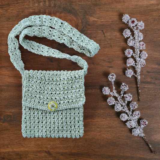 Macramé Sling Bags with Handmade Buttons