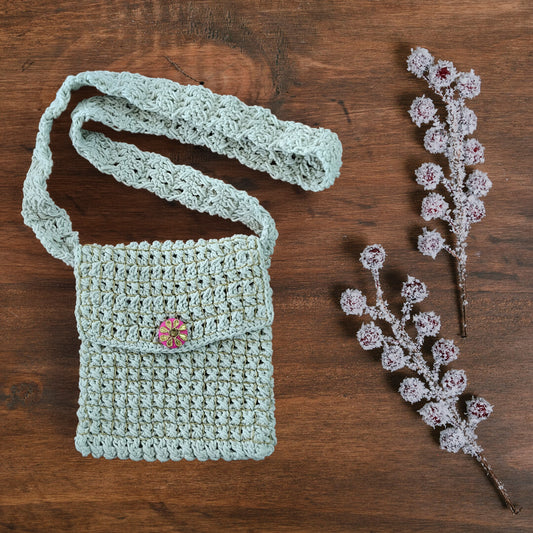 Macramé Sling Bags with Handmade Buttons