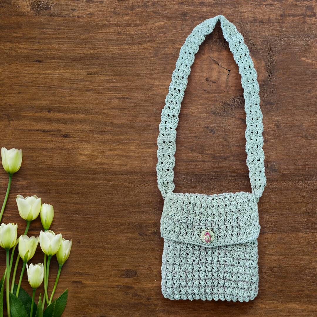 Macramé Sling Bags with Handmade Buttons