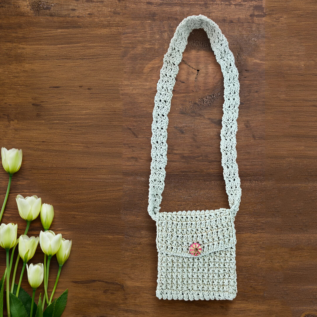 Macramé Sling Bags with Handmade Buttons