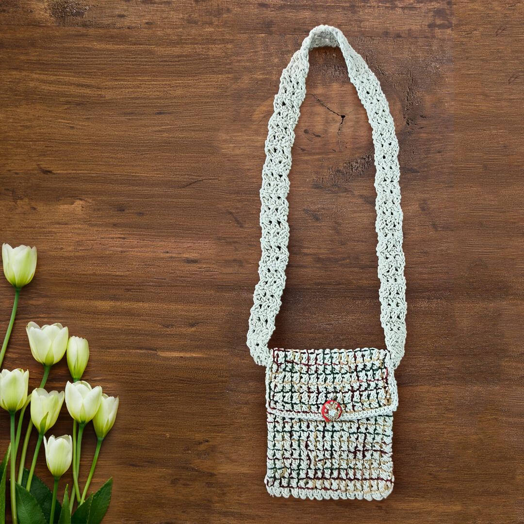 Macramé Sling Bags with Handmade Buttons