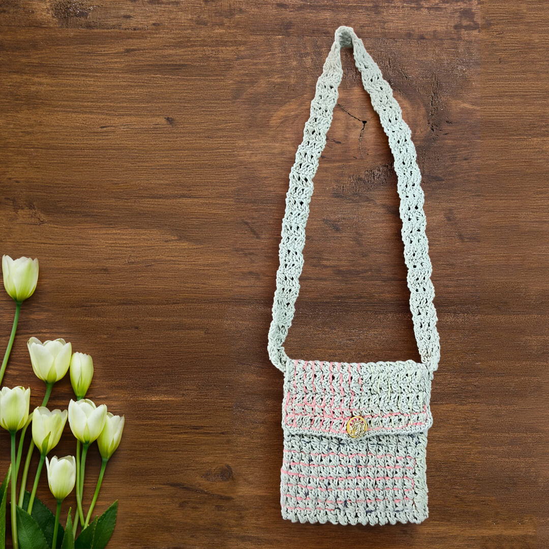 Macramé Sling Bags with Handmade Buttons