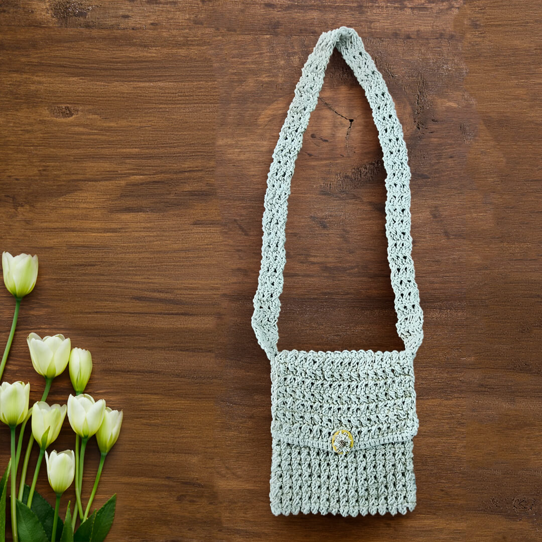 Macramé Sling Bags with Handmade Buttons