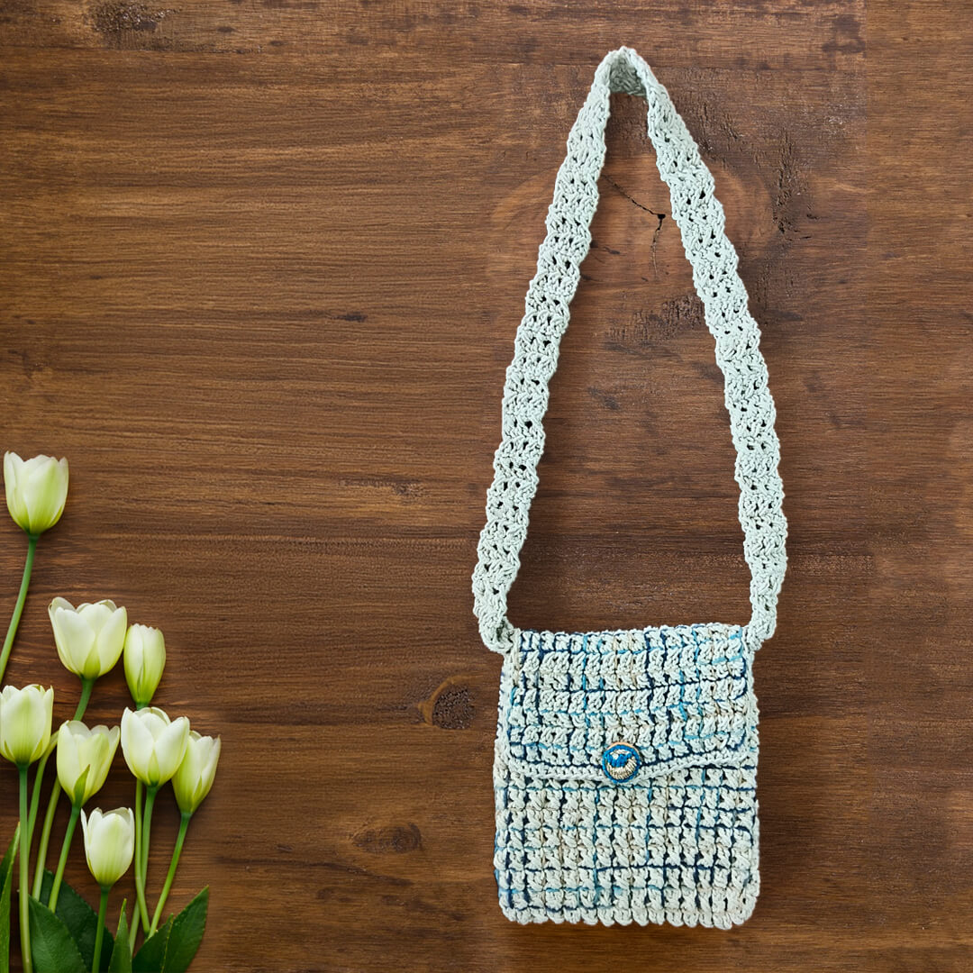 Macramé Sling Bags with Handmade Buttons