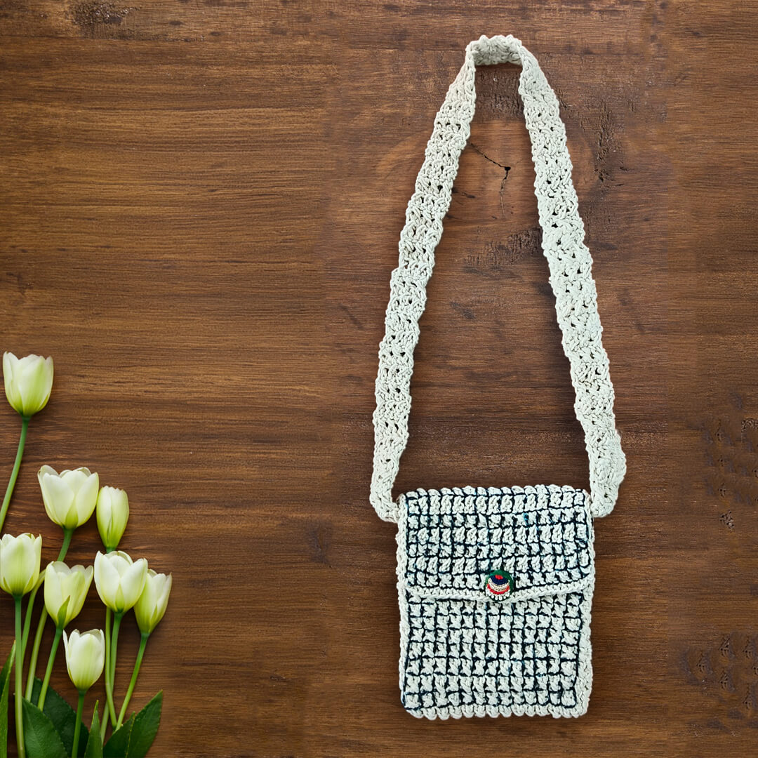 Macramé Sling Bags with Handmade Buttons