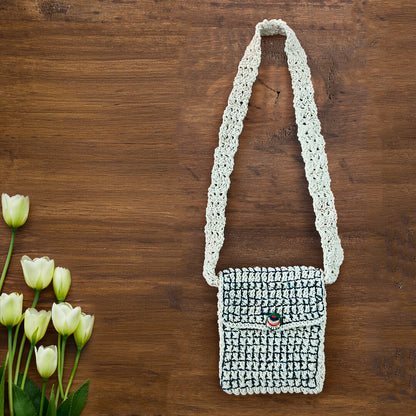 Macramé Sling Bags with Handmade Buttons