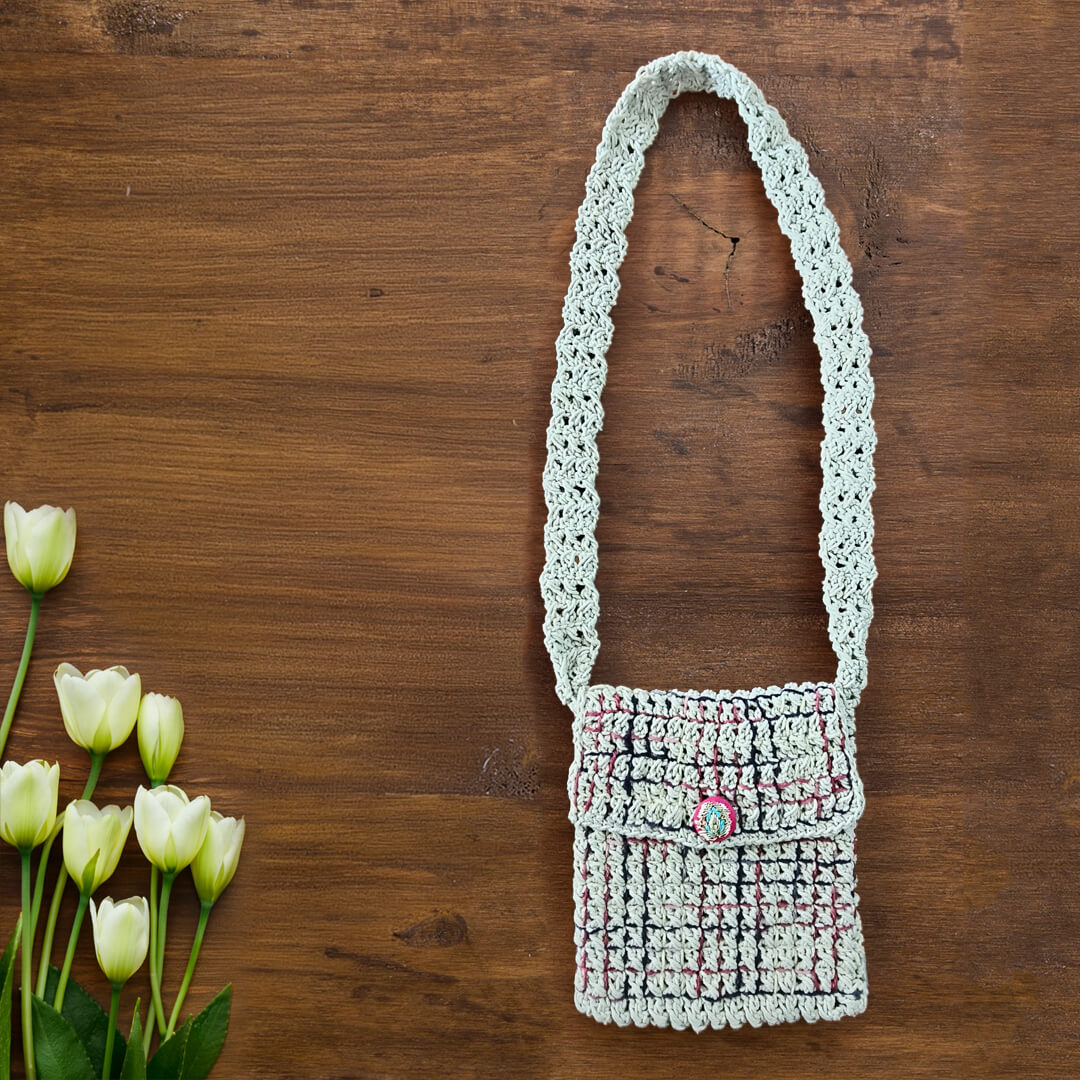 Macramé Sling Bags with Handmade Buttons