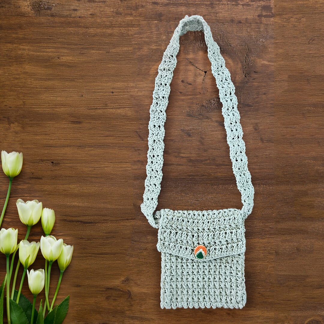 Macramé Sling Bags with Handmade Buttons