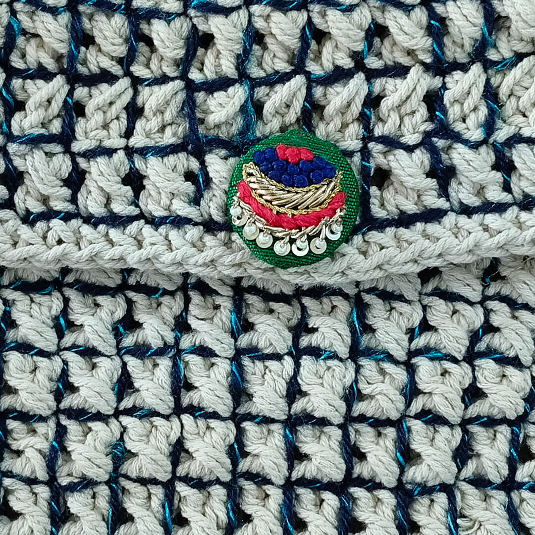 Macramé Sling Bags with Handmade Buttons