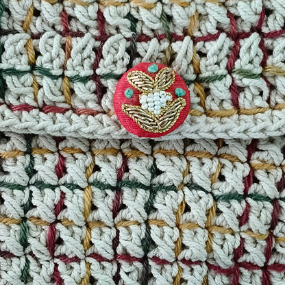 Macramé Sling Bags with Handmade Buttons