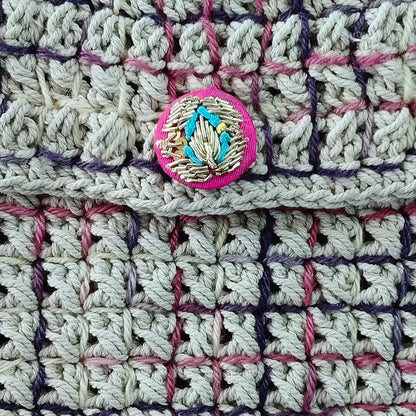 Macramé Sling Bags with Handmade Buttons