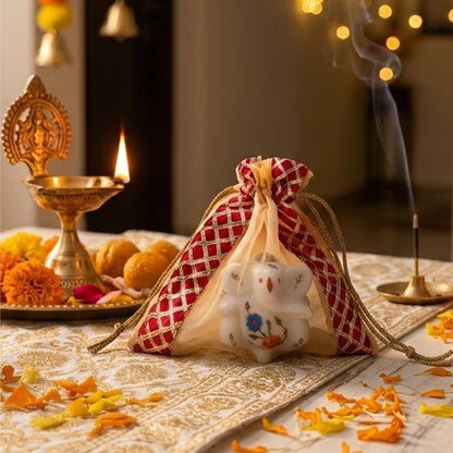 Marble Ganpati with Inlay Work