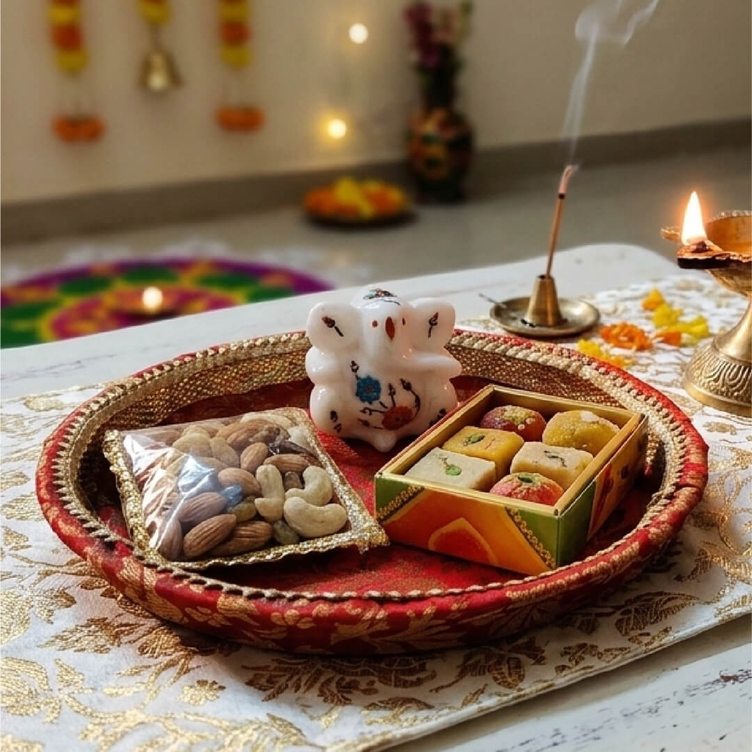Marble Ganpati with Inlay Work