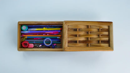 Multipurpose Rectangle Box with Slider in Teak Wood