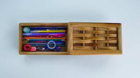 Multipurpose Rectangle Box with Slider in Teak Wood