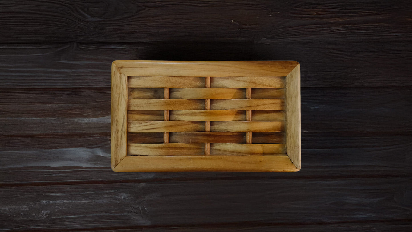 Multipurpose Rectangle Box with Slider in Teak Wood