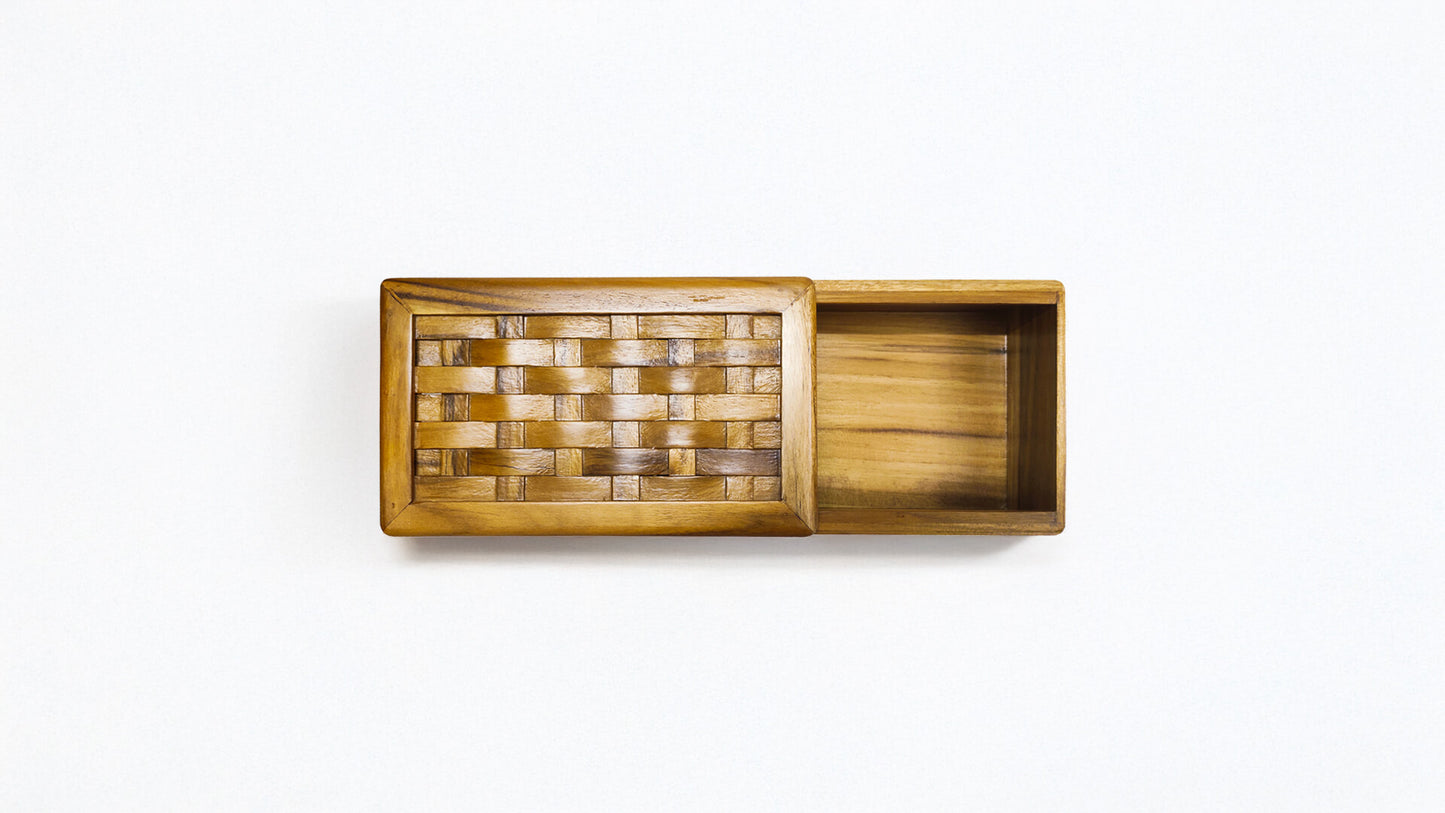 Multipurpose Rectangle Box with Slider in Teak Wood