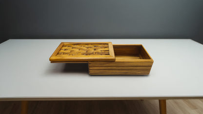 Multipurpose Rectangle Box with Slider in Teak Wood