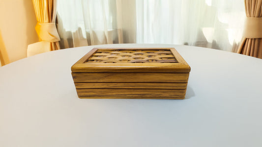 Multipurpose Rectangle Box with Slider in Teak Wood