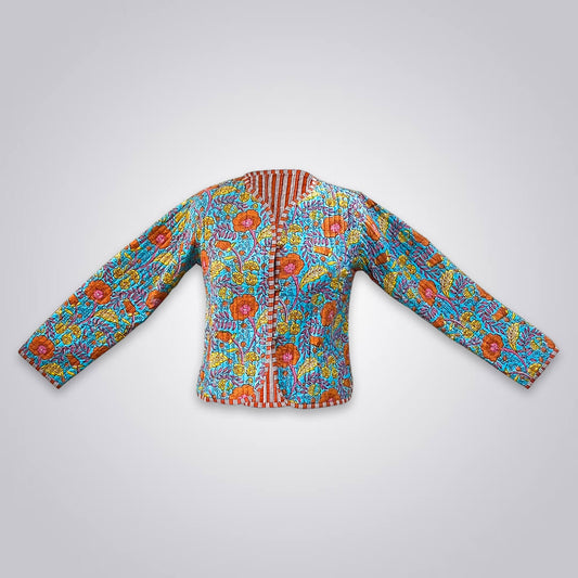 Cotton Quilted Reversible Crop Jackets