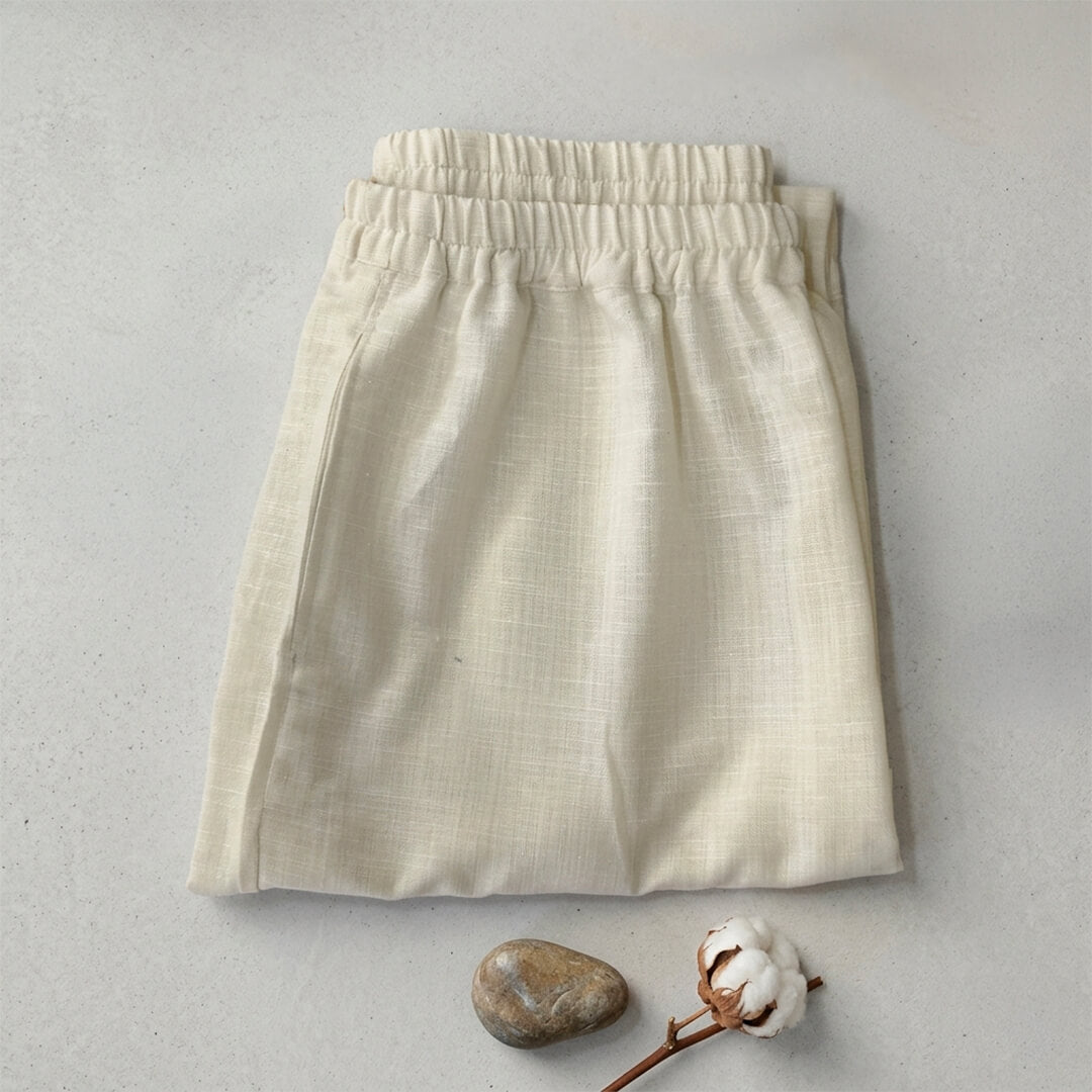 Pants in White Khadi