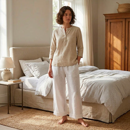 Pants in White Khadi
