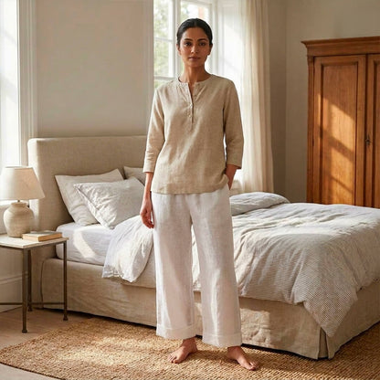 Pants in White Khadi