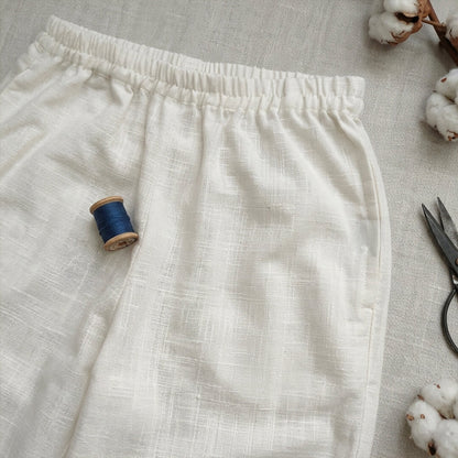 Pants in White Khadi