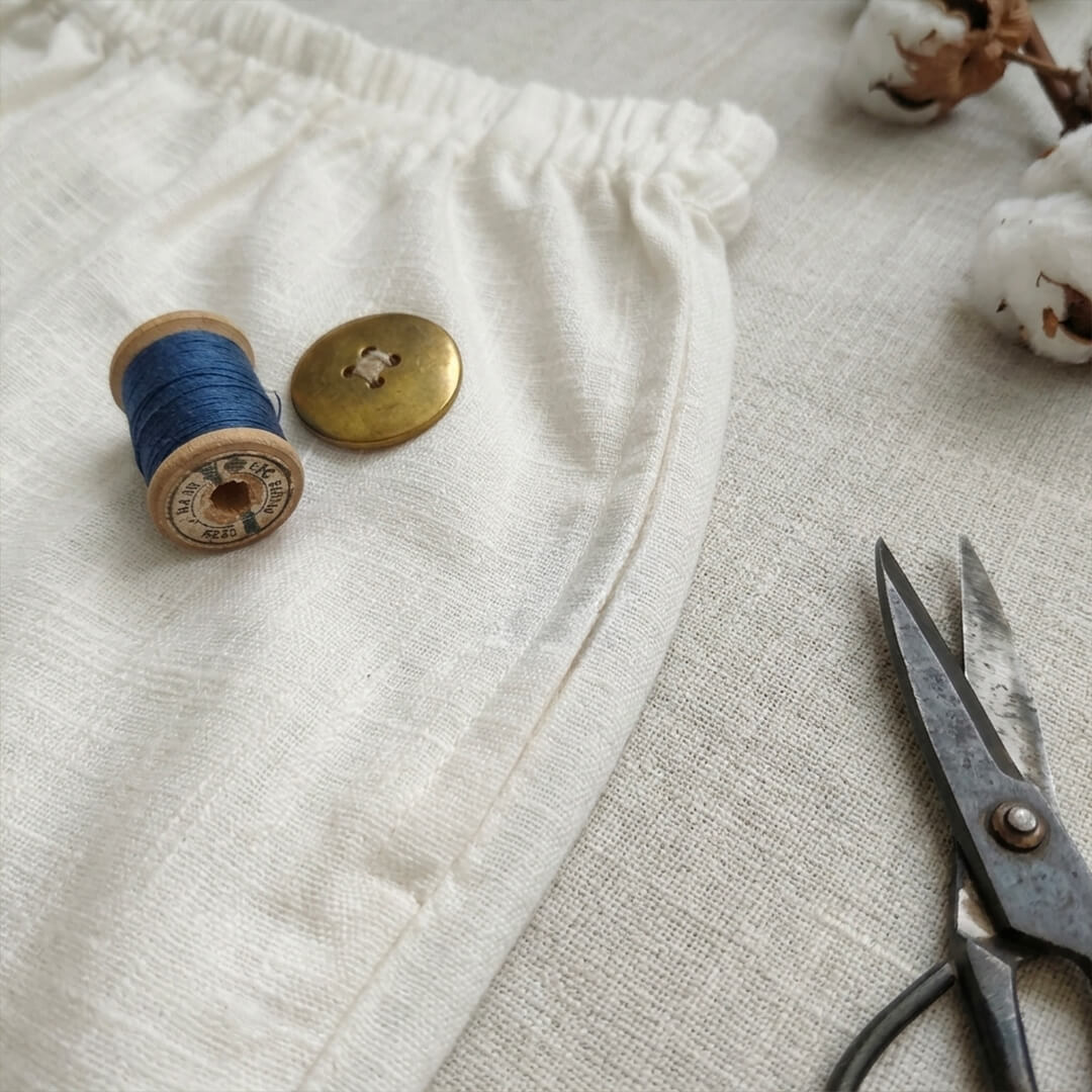 Pants in White Khadi