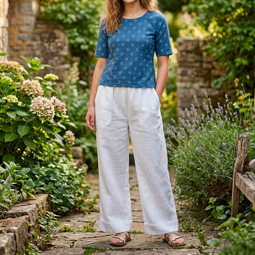 Pants in White Khadi
