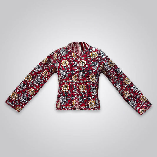 Cotton Quilted Reversible Crop Jackets