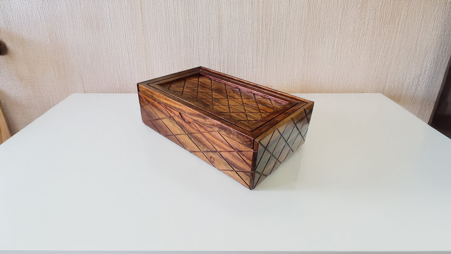 Storage Box with Lift Up Lid in Sheesham Wood