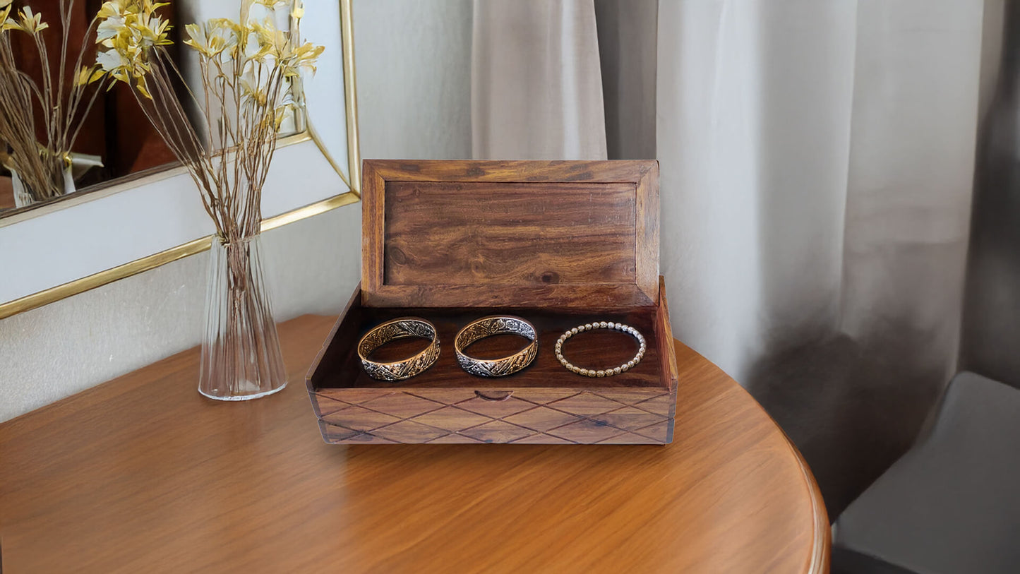 Storage Box with Lift Up Lid in Sheesham Wood