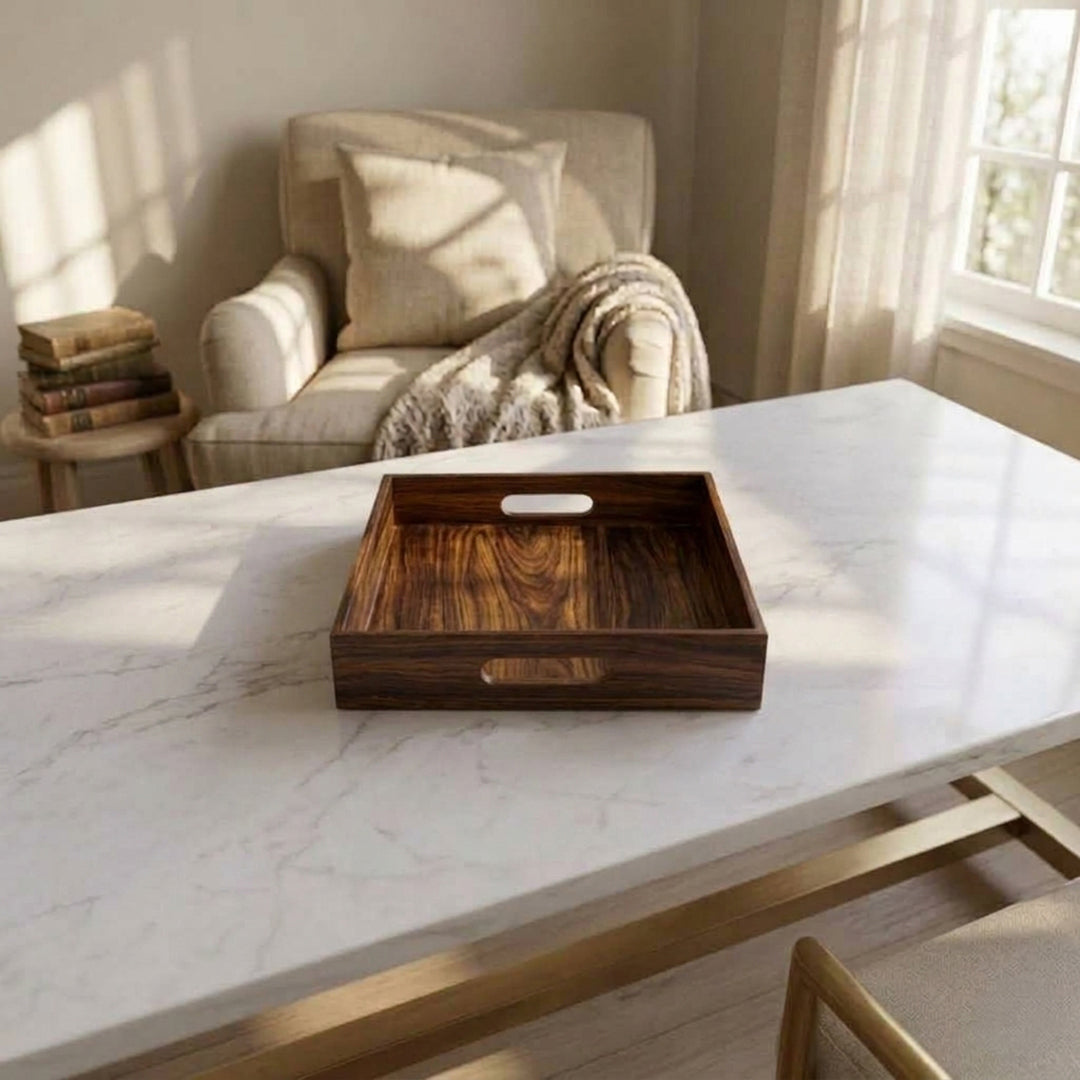 Square Tray in Sheesham Wood