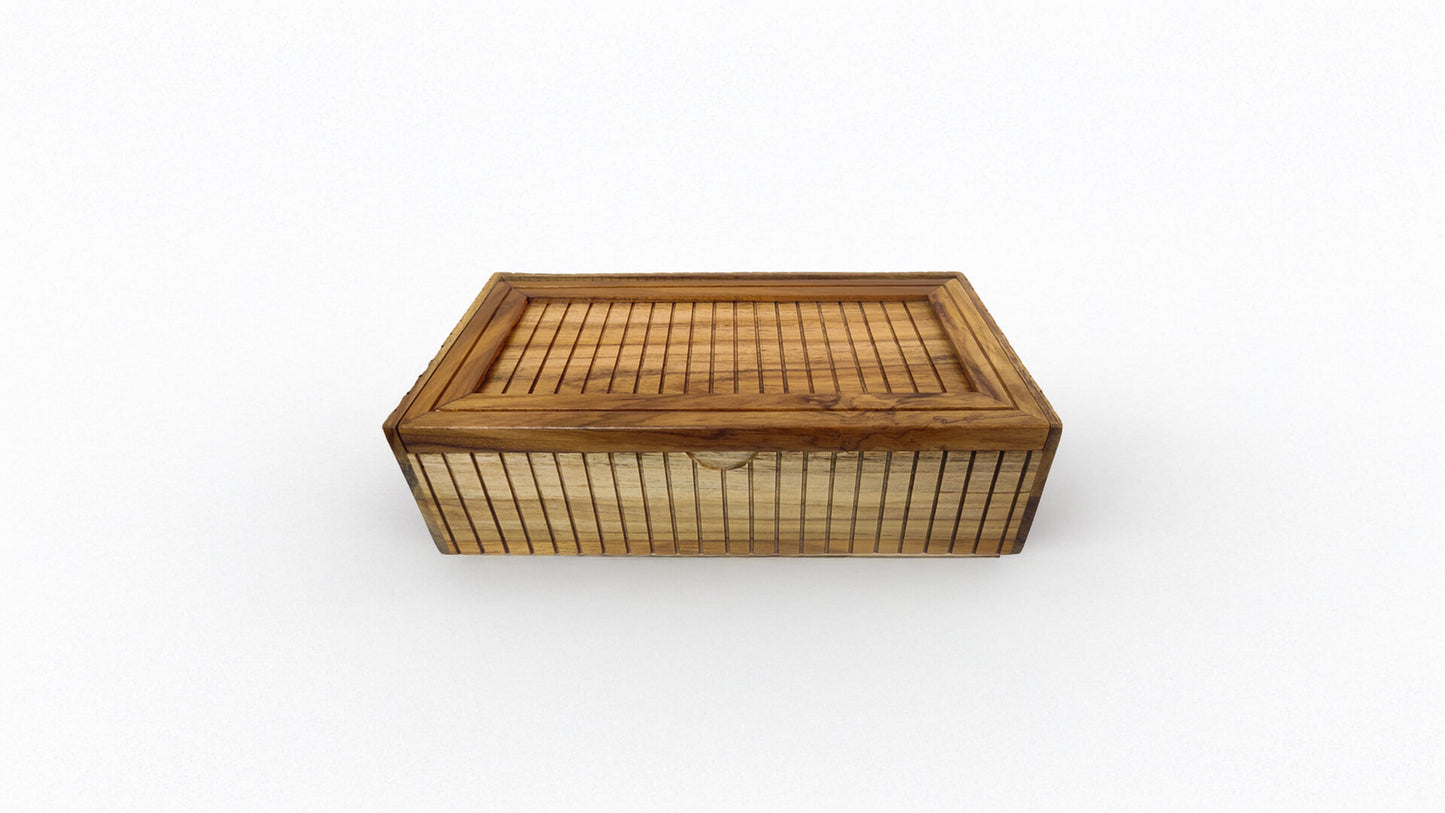 Storage Box with Lift Up Lid in Teak Wood