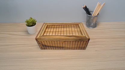 Storage Box with Lift Up Lid in Teak Wood