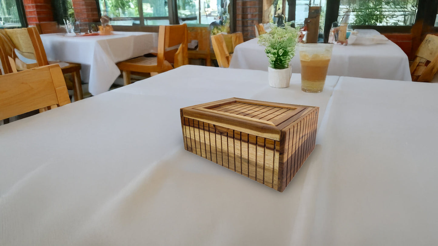 Storage Box with Lift Up Lid in Teak Wood