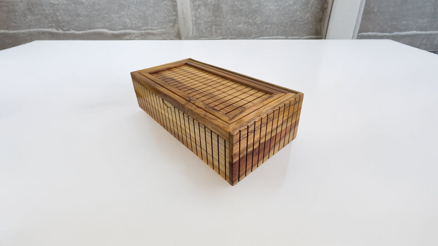 Storage Box with Lift Up Lid in Teak Wood