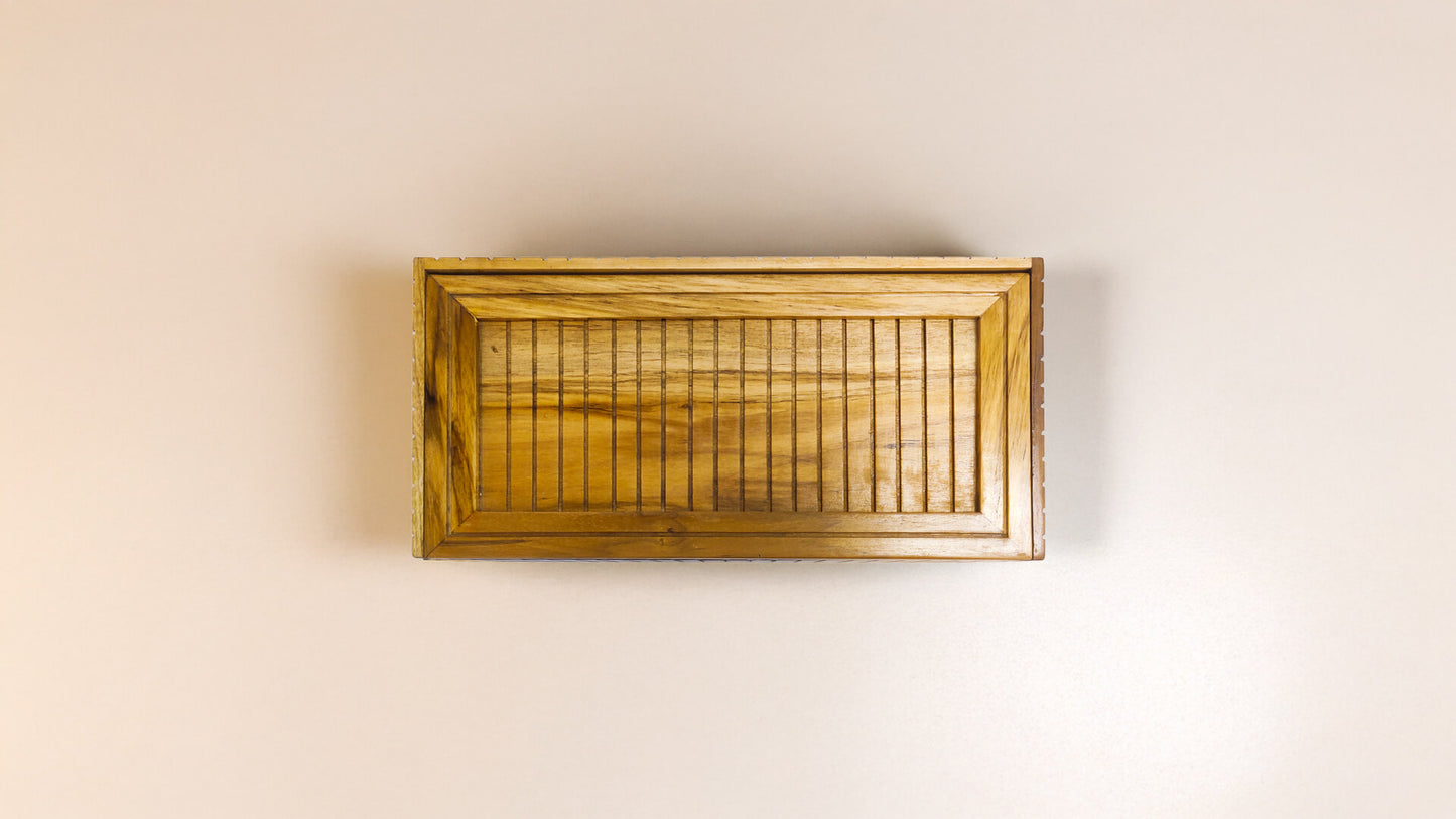 Storage Box with Lift Up Lid in Teak Wood