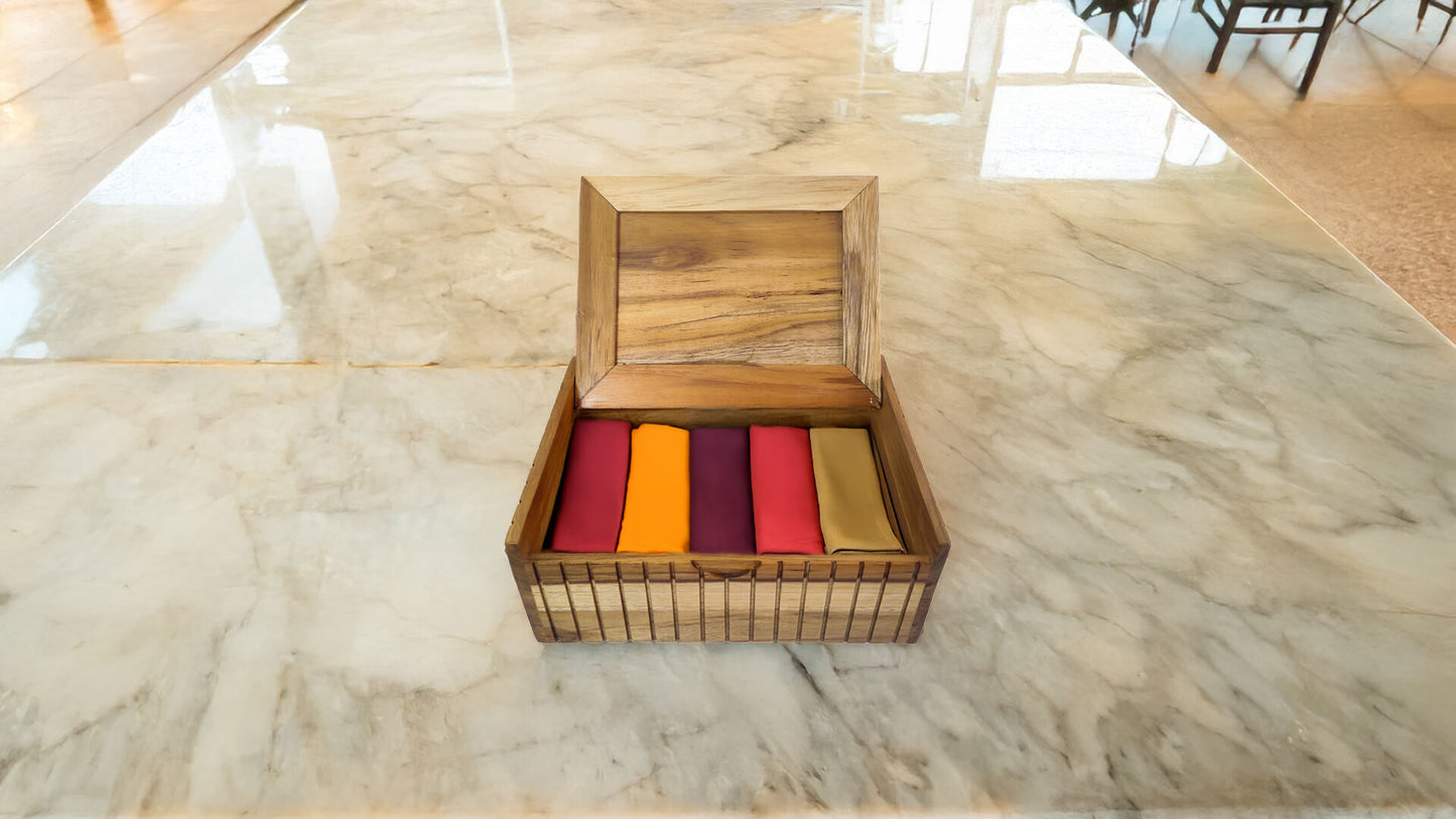 Storage Box with Lift Up Lid in Teak Wood